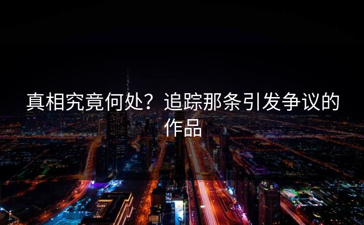 真相究竟何处？追踪那条引发争议的作品  第1张