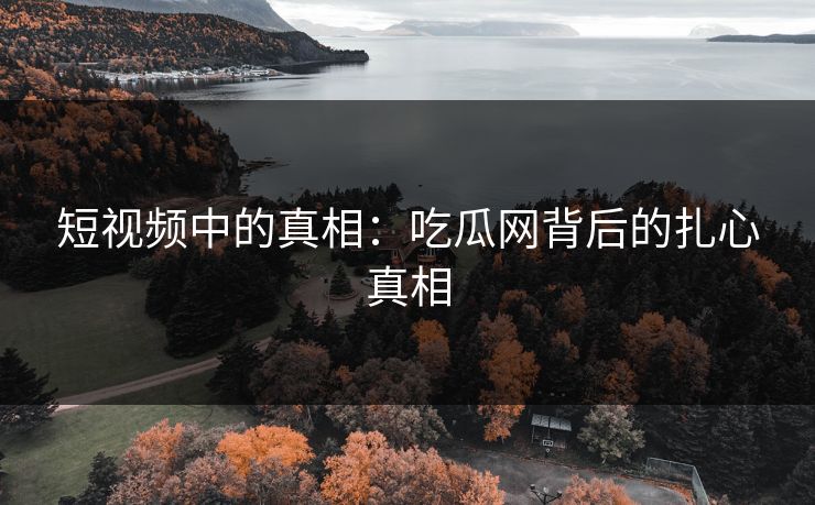 短视频中的真相：吃瓜网背后的扎心真相